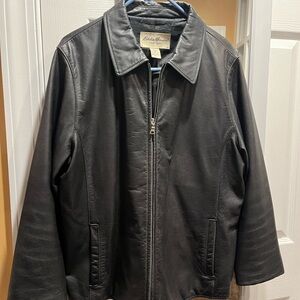 Eddie Bauer Black Leather Stine Jacket
